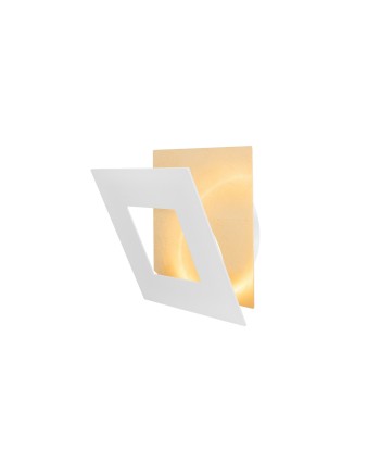 DALIA * APLIQUE CUADRADO 18W - ORO + BLANCO